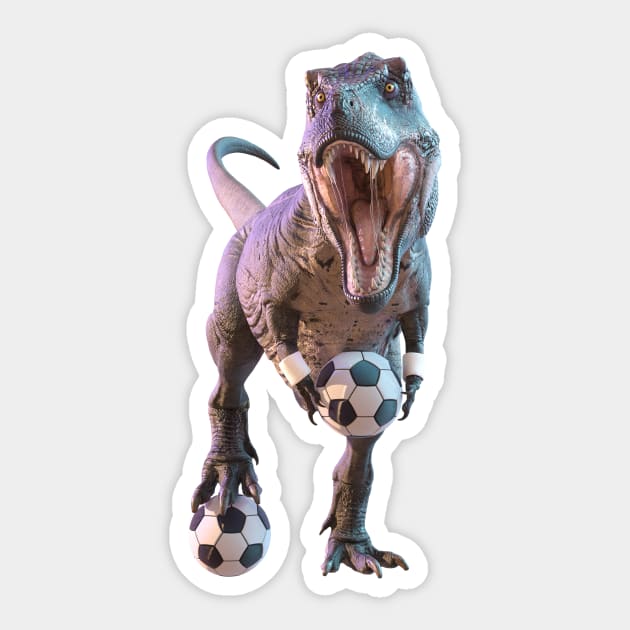 Soccer T-Rex Sensation Sticker by vonHobo